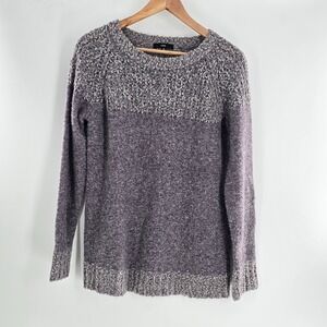 Fate‎ Women's Medium Sweater Purple Clairina Textured Long Sleeve Pullover